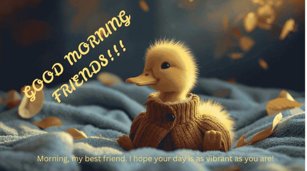 a cute duck with good morning message a quote for friends